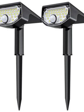 Solar Motion Sensor Outdoor Lights LED Solar Landscape Garden Spotlights 2 Pack